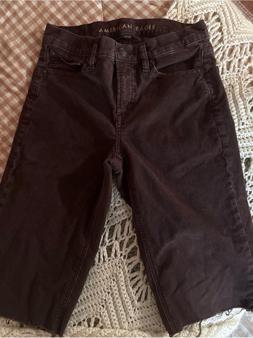 American Eagle Outfitters Dark Brown Slim Corduroy Capris